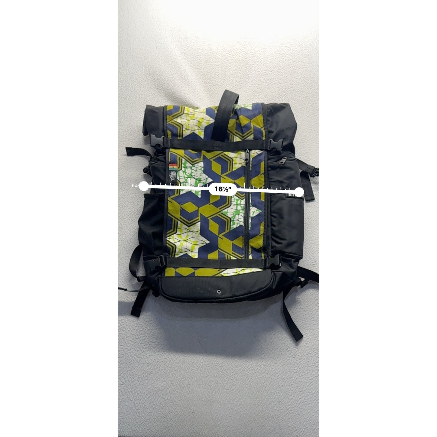 Ethnotek Raja 30L Roll-Top Backpack With Ghana Kente Print
