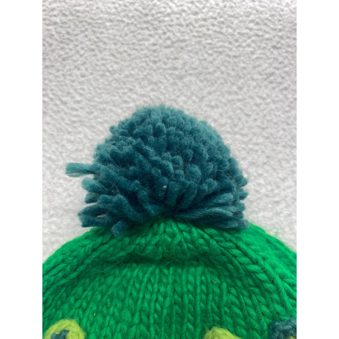 Green Knitted Marmot Flower Beanie #5452