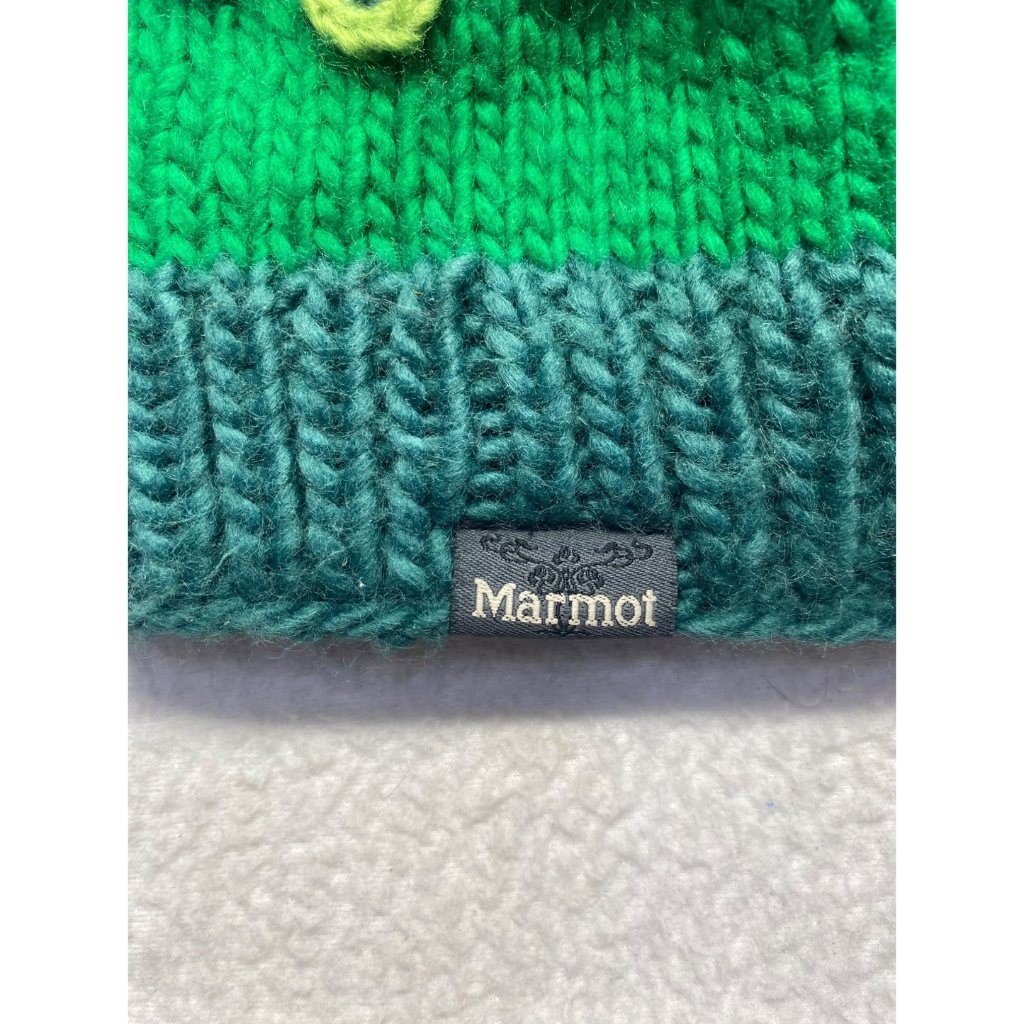 Green Knitted Marmot Flower Beanie #5452