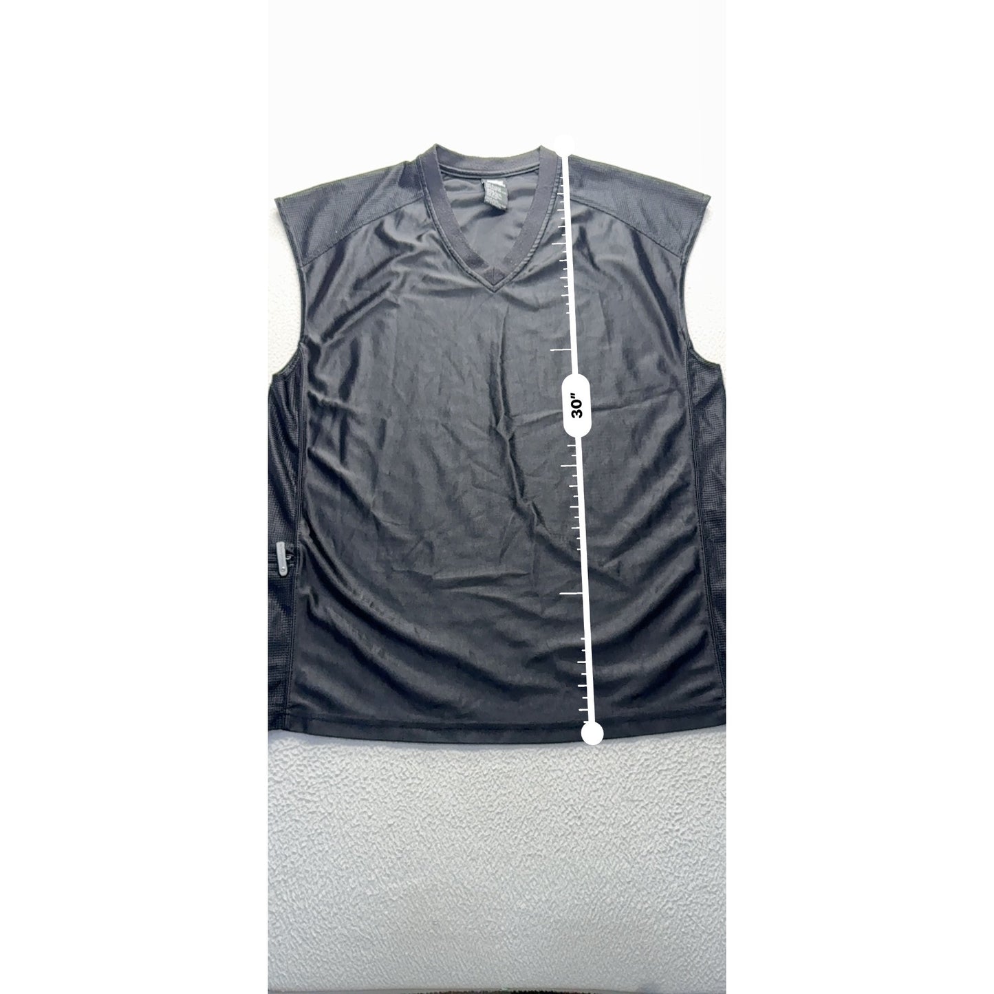 Starter Mens Black Sleeveless V-Neck Mesh Athletic Shirt Size L #9507