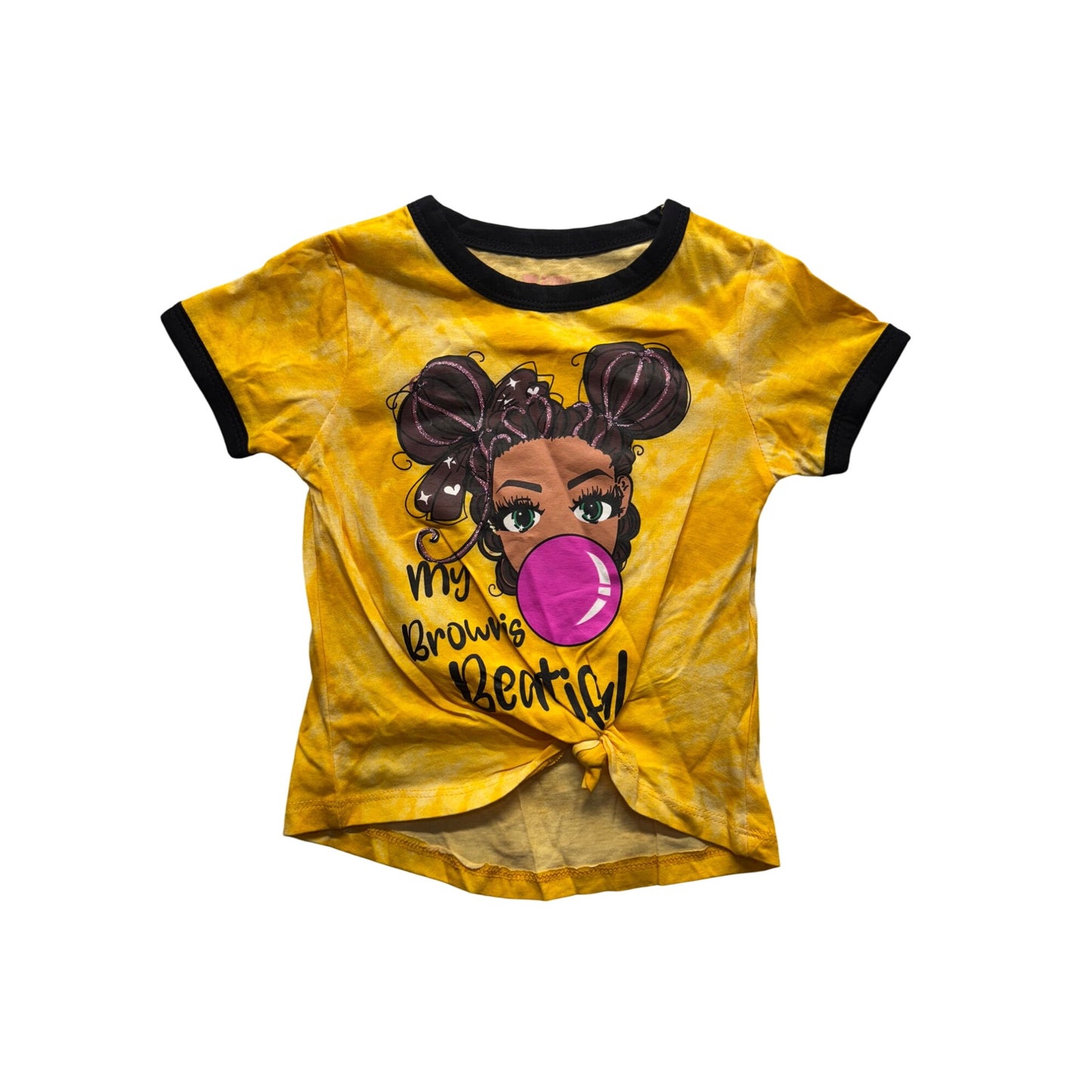 My Brown Is Beautiful Yellow Tie-Dye Graphic T-Shirt Size 5/6 #9327