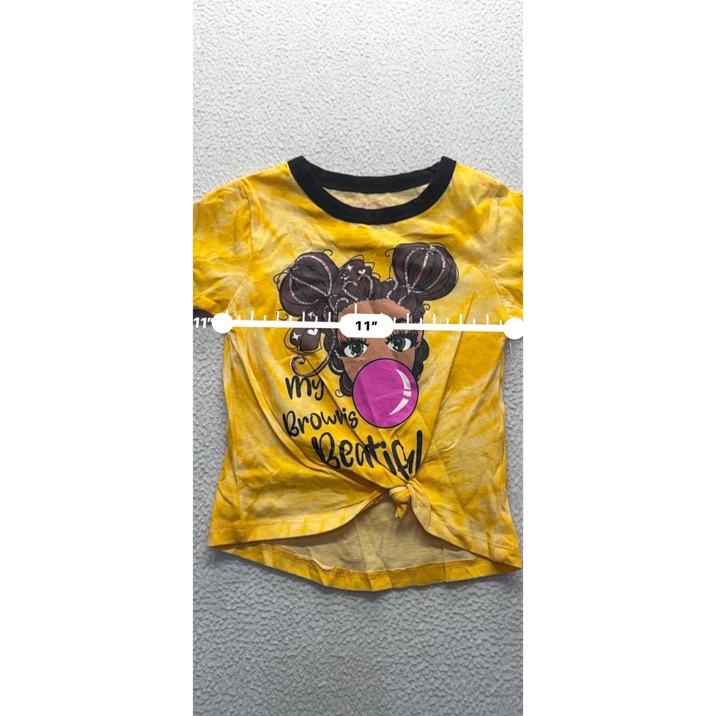 My Brown Is Beautiful Yellow Tie-Dye Graphic T-Shirt Size 5/6 #9327