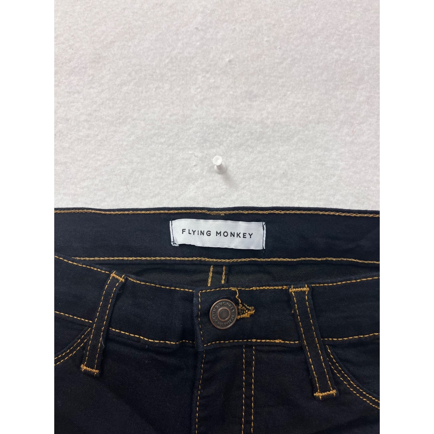 Flying Monkey Womens Skinny Jeans 29 Dark Wash Stretch Cotton Blend Denim USA Made #6886
