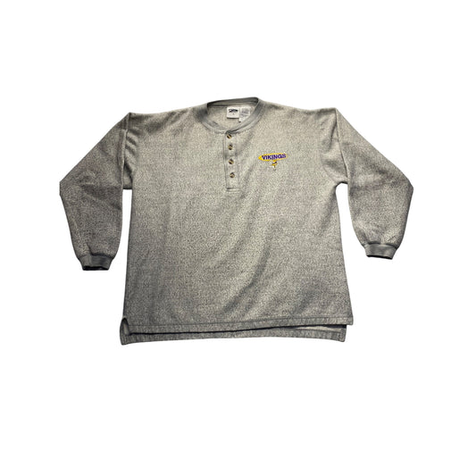 Pro Edge Vikings Henley Long Sleeve Shirt #7384