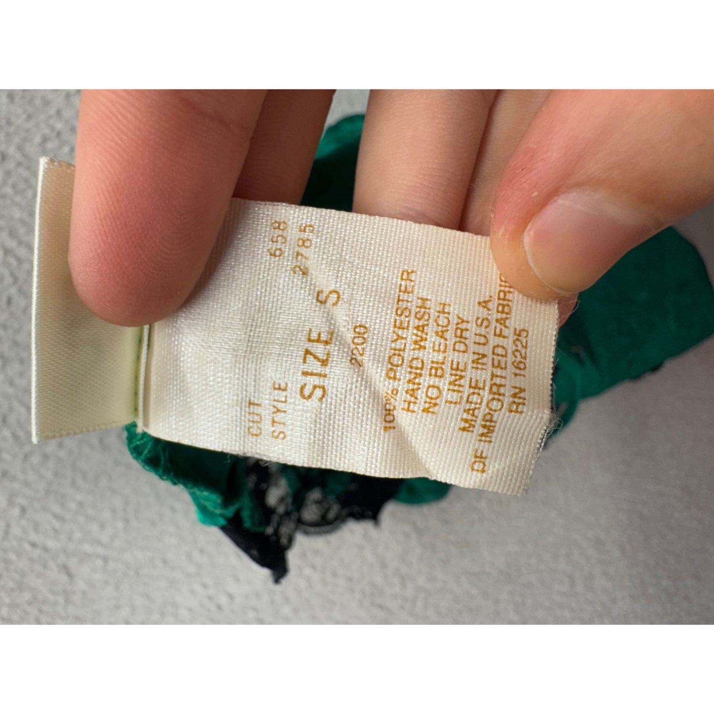 Green Lace Bodysuit With Black Trim & Bow Detail Size S Delicates #9578