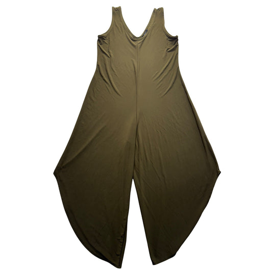 Nik & Nash Olive Green Wide-Leg Jumpsuit Sleeveless Made In USA Size S #9993