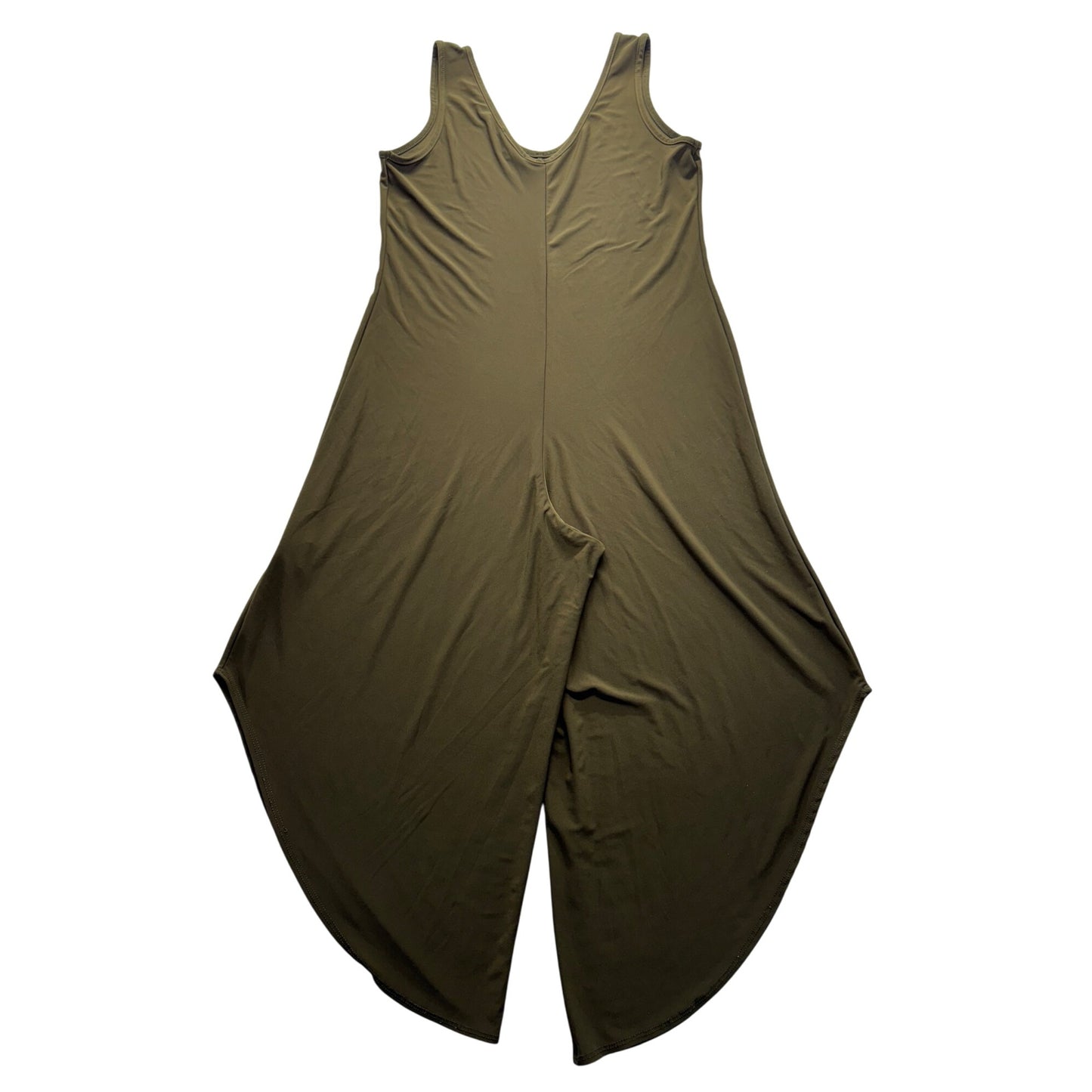 Nik & Nash Olive Green Wide-Leg Jumpsuit Sleeveless Made In USA Size S #9993