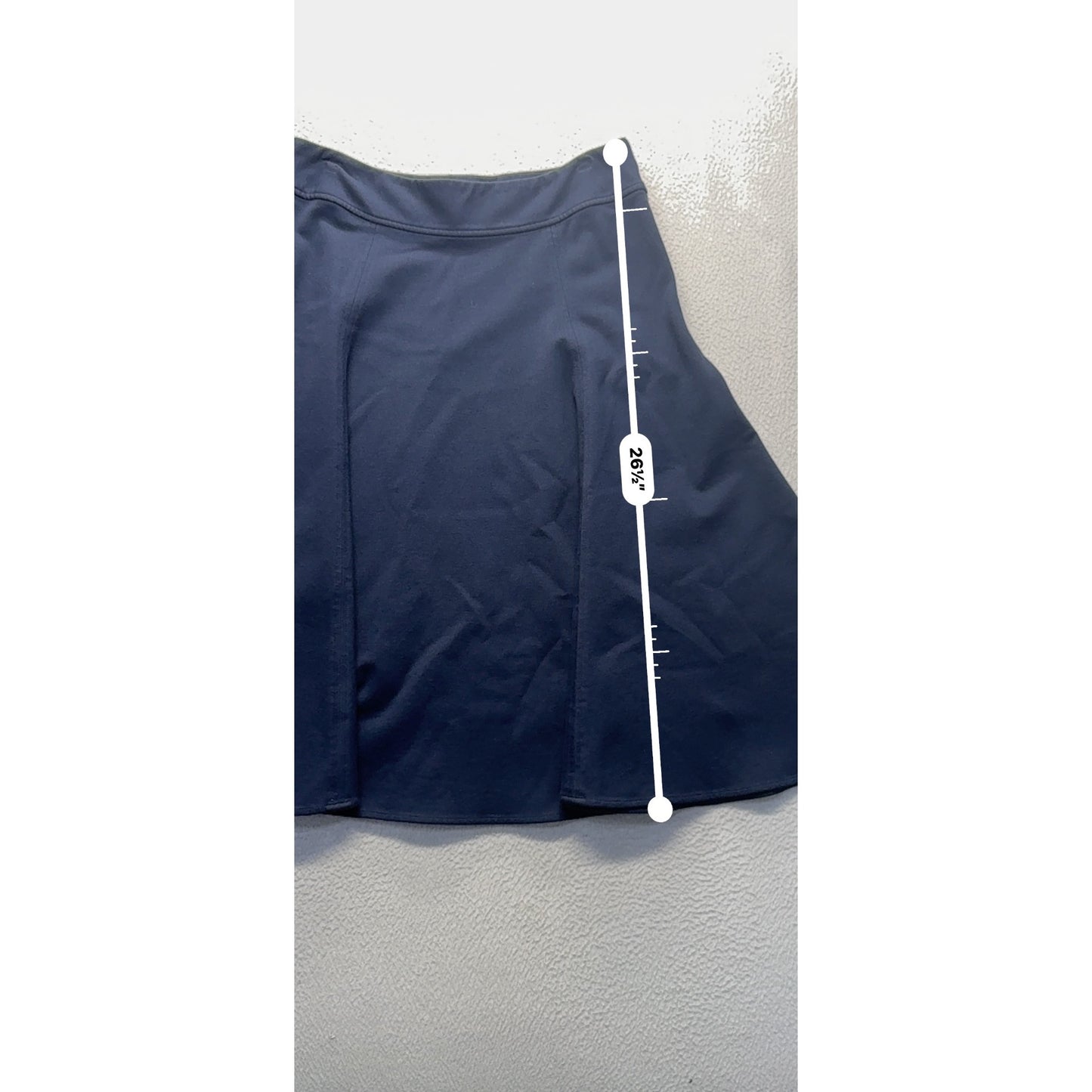 Charter Club Navy Blue Flared Midi Skirt Size 10 Viscose/Nylon/Spandex #185B