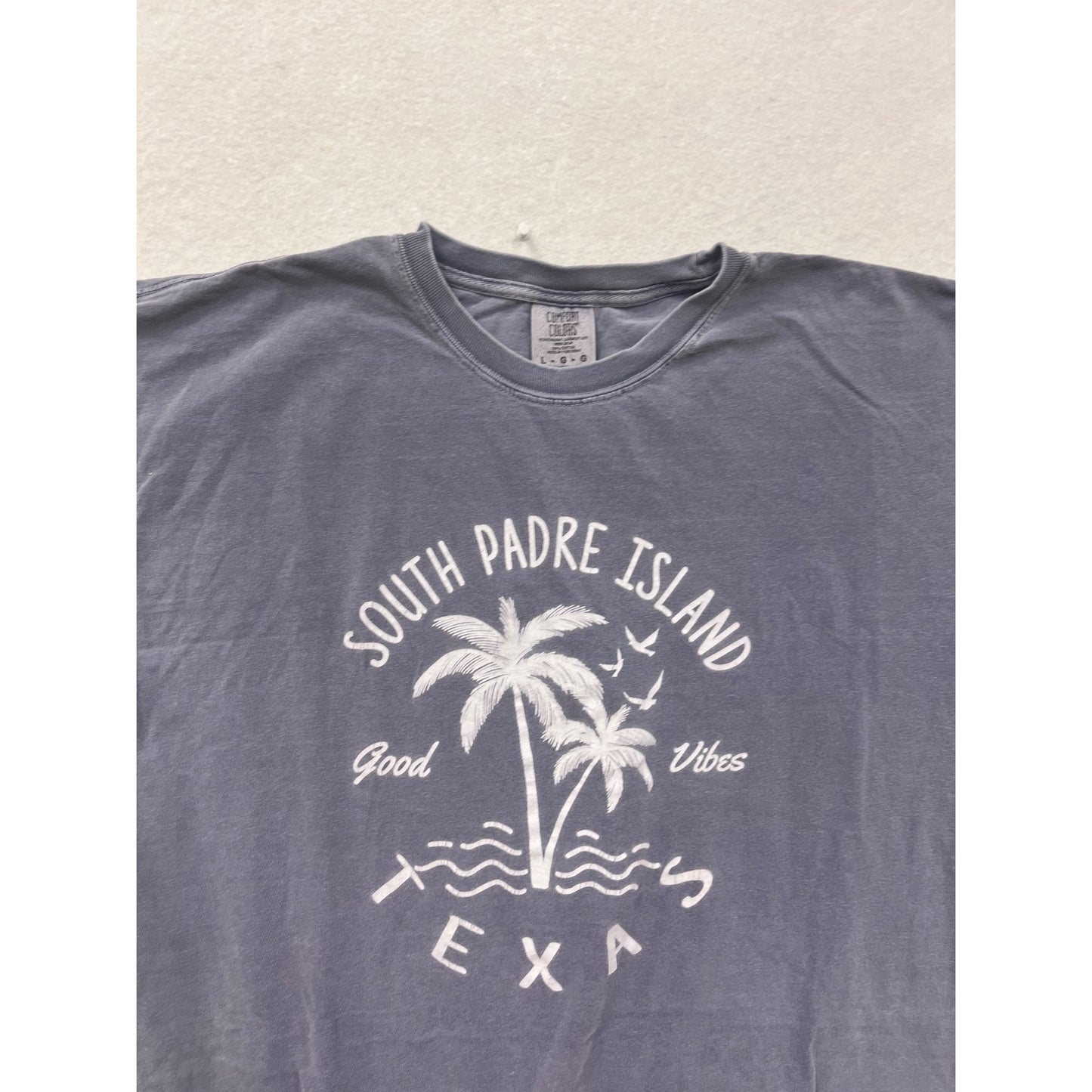 South Padre Island Graphic T-Shirt Large Comfort Colors #8814