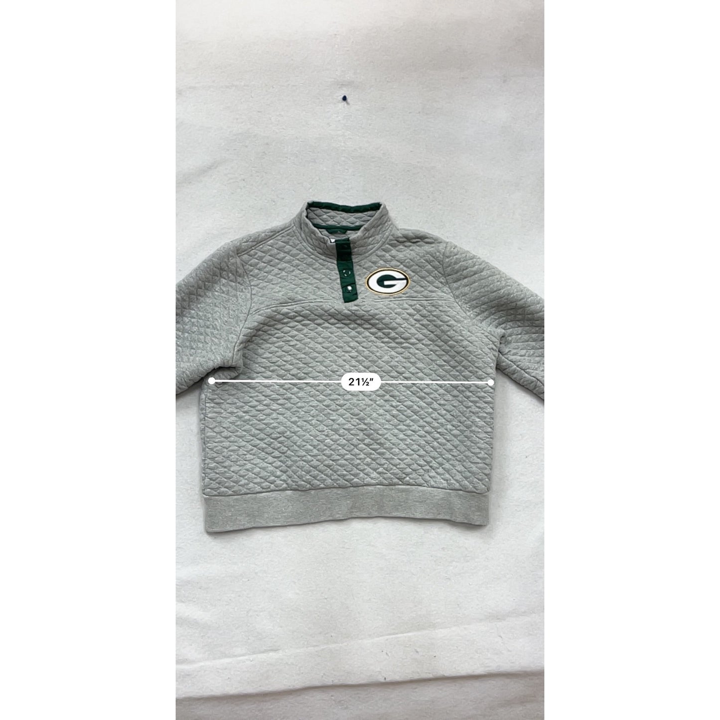 Green Bay Packers Nfl Quilted Quarter Snap Pullover Sweatshirt Xxl/Xxg #880A