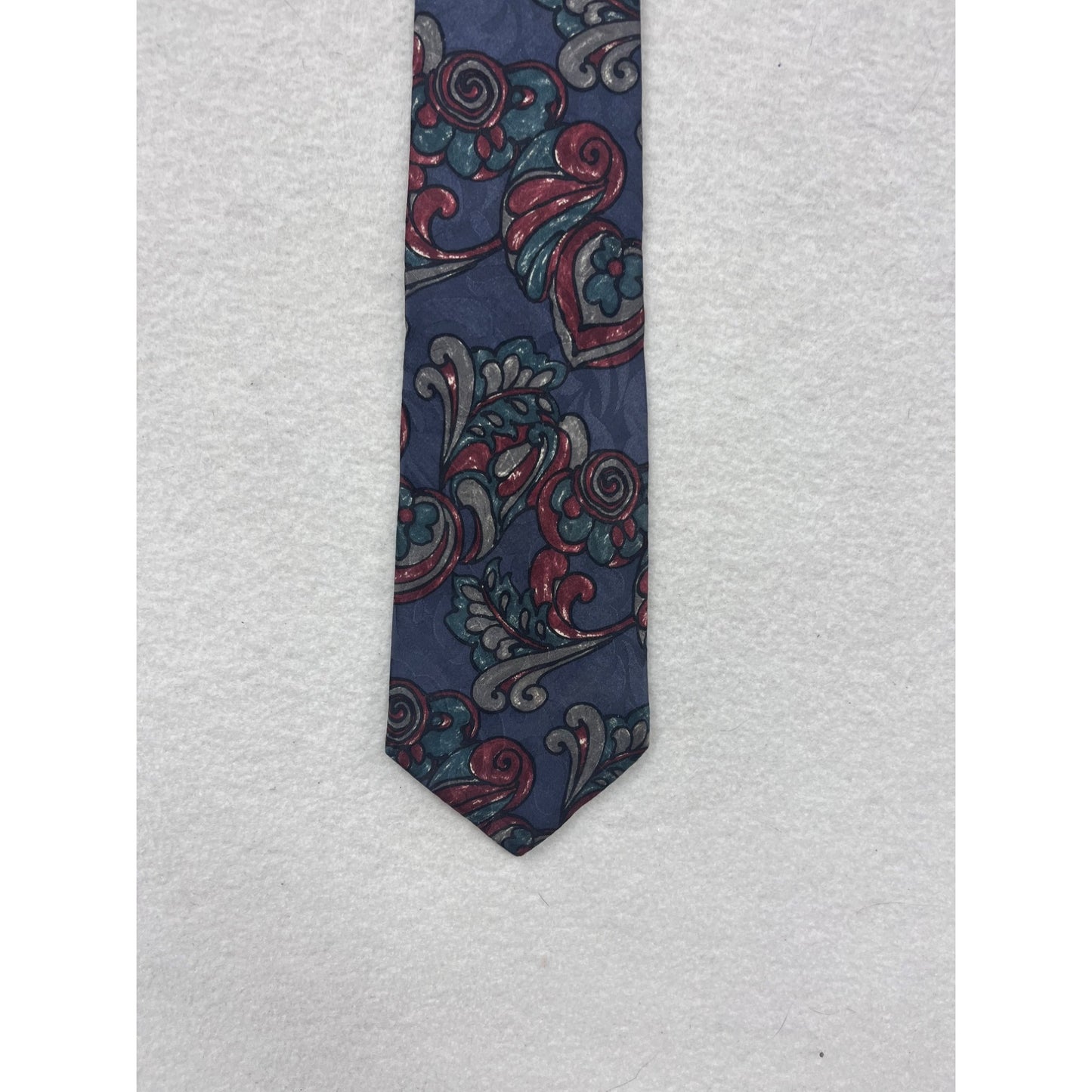 Cezani Blue & Red Paisley 100% Silk Tie #8631