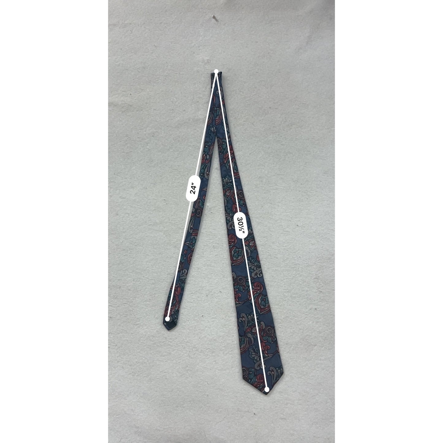 Cezani Blue & Red Paisley 100% Silk Tie #8631