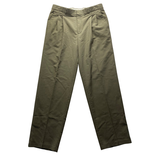 Levis Travelers W34 L31 Mens Vintage Olive Green Pleated Dress Pants #7195