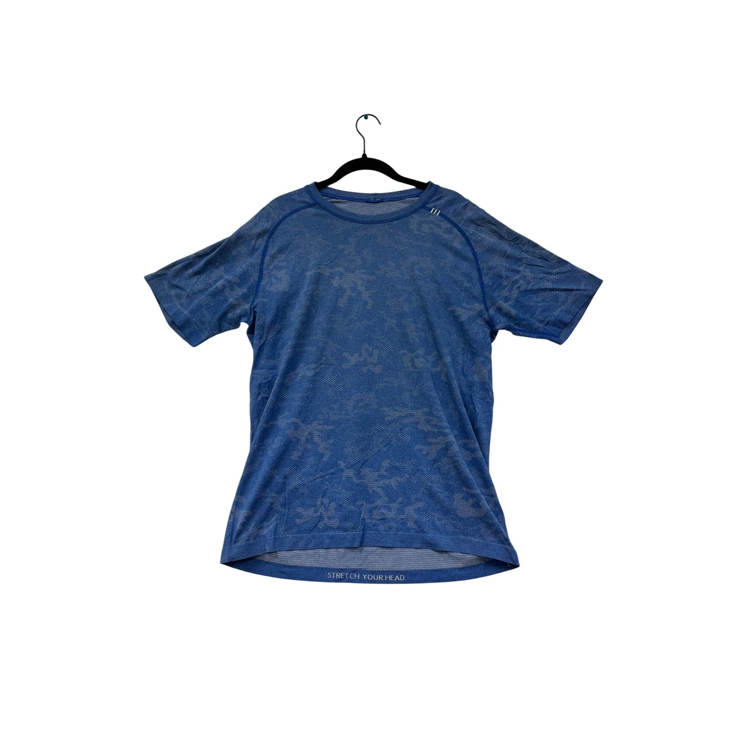 Men’s Lululemon Blue Camo Short Sleeve Athletic Tee Shirt #6127