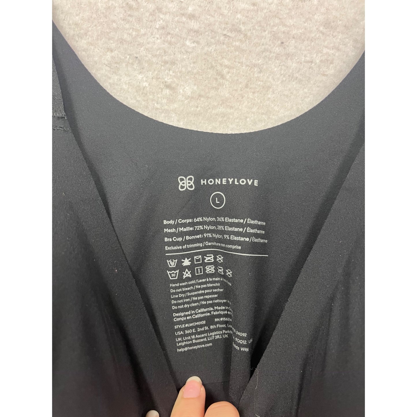 Honeylove Black Sculptwear Tank Top Adjustable Straps #114A