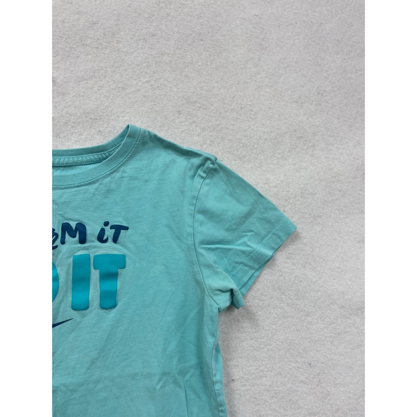 Nike Turquoise "Dream It Do It" Tee M Cotton Athletic Cut #8688