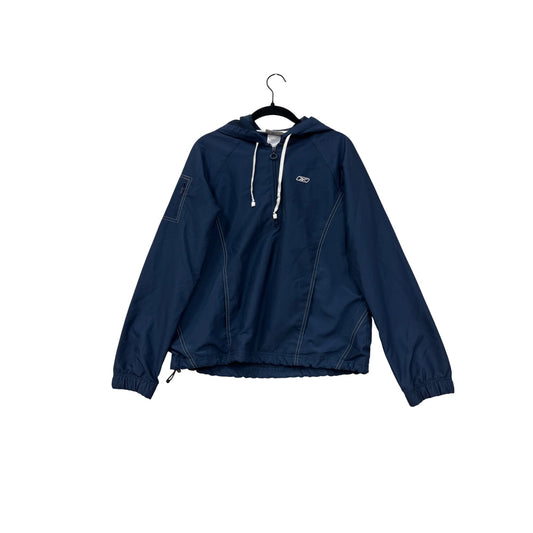 Mens Medium RBK Navy Hooded Windbreaker Jacket #8077