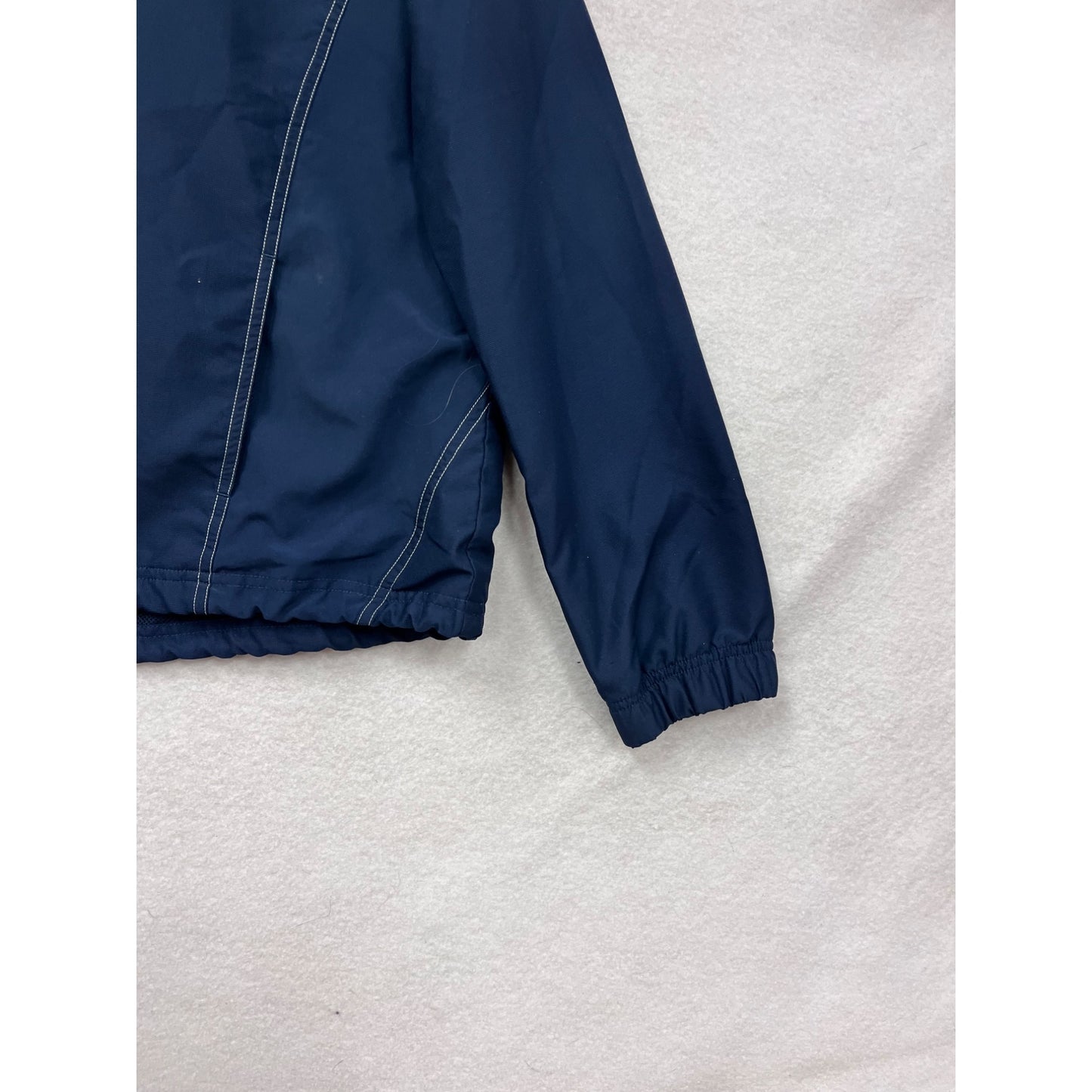 Mens Medium RBK Navy Hooded Windbreaker Jacket #8077