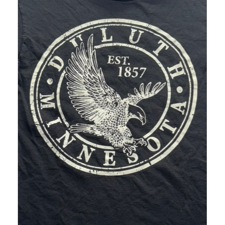 Vintage Black Duluth Minnesota Graphic T-Shirt M Adult #7884