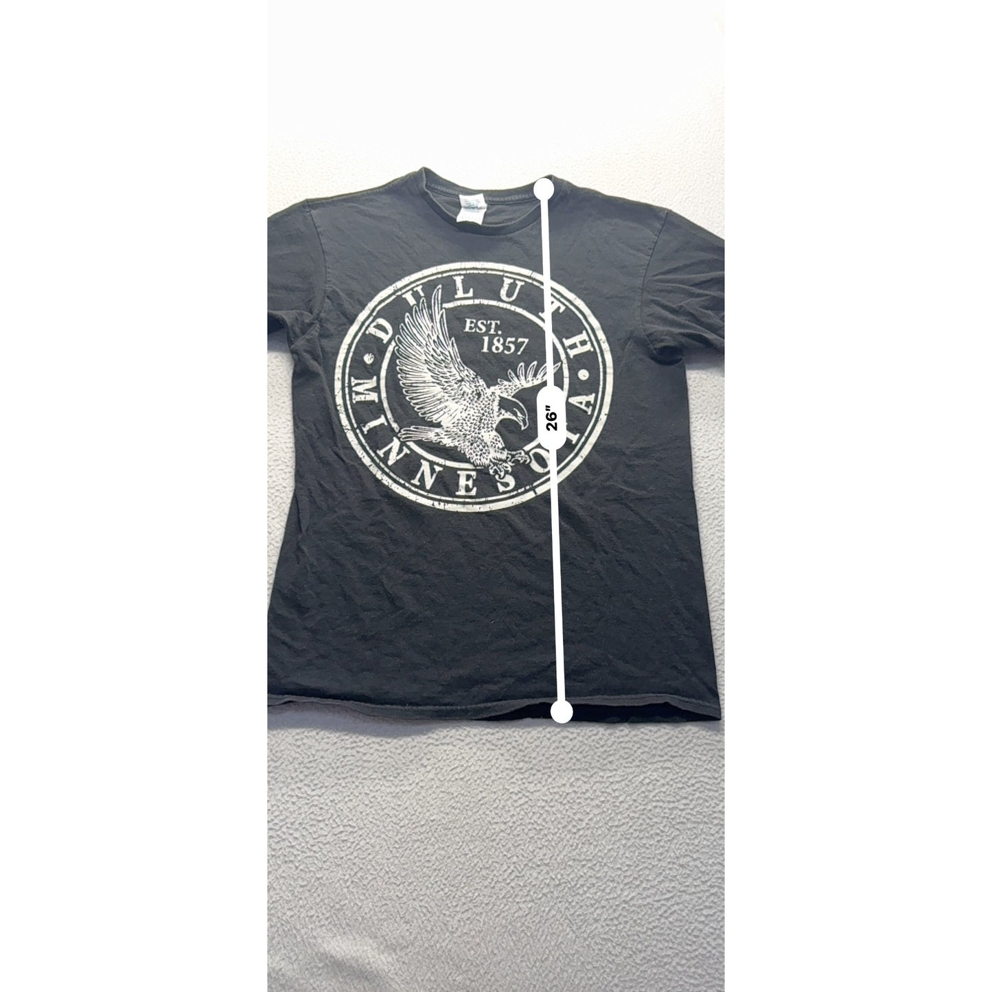 Vintage Black Duluth Minnesota Graphic T-Shirt M Adult #7884