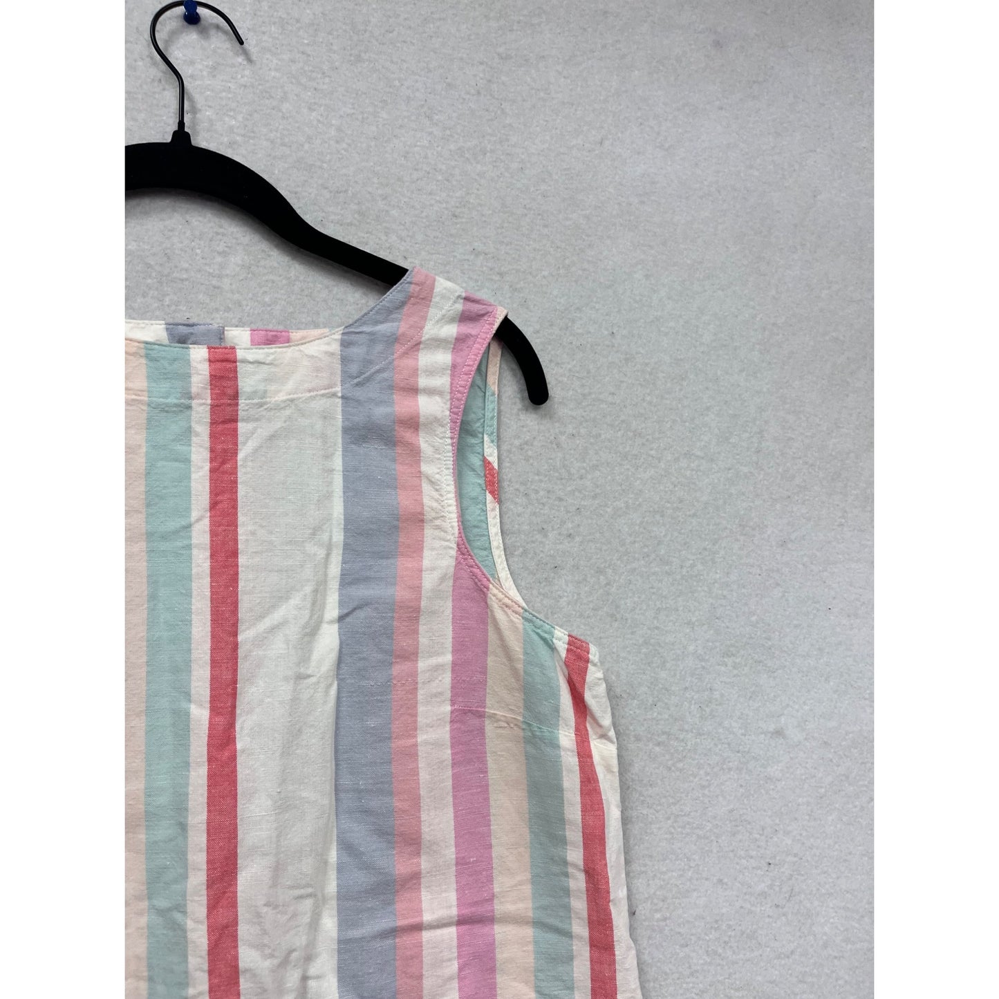 Ellen Tracy Multicolor Striped Sleeveless Linen Top Size L #654A