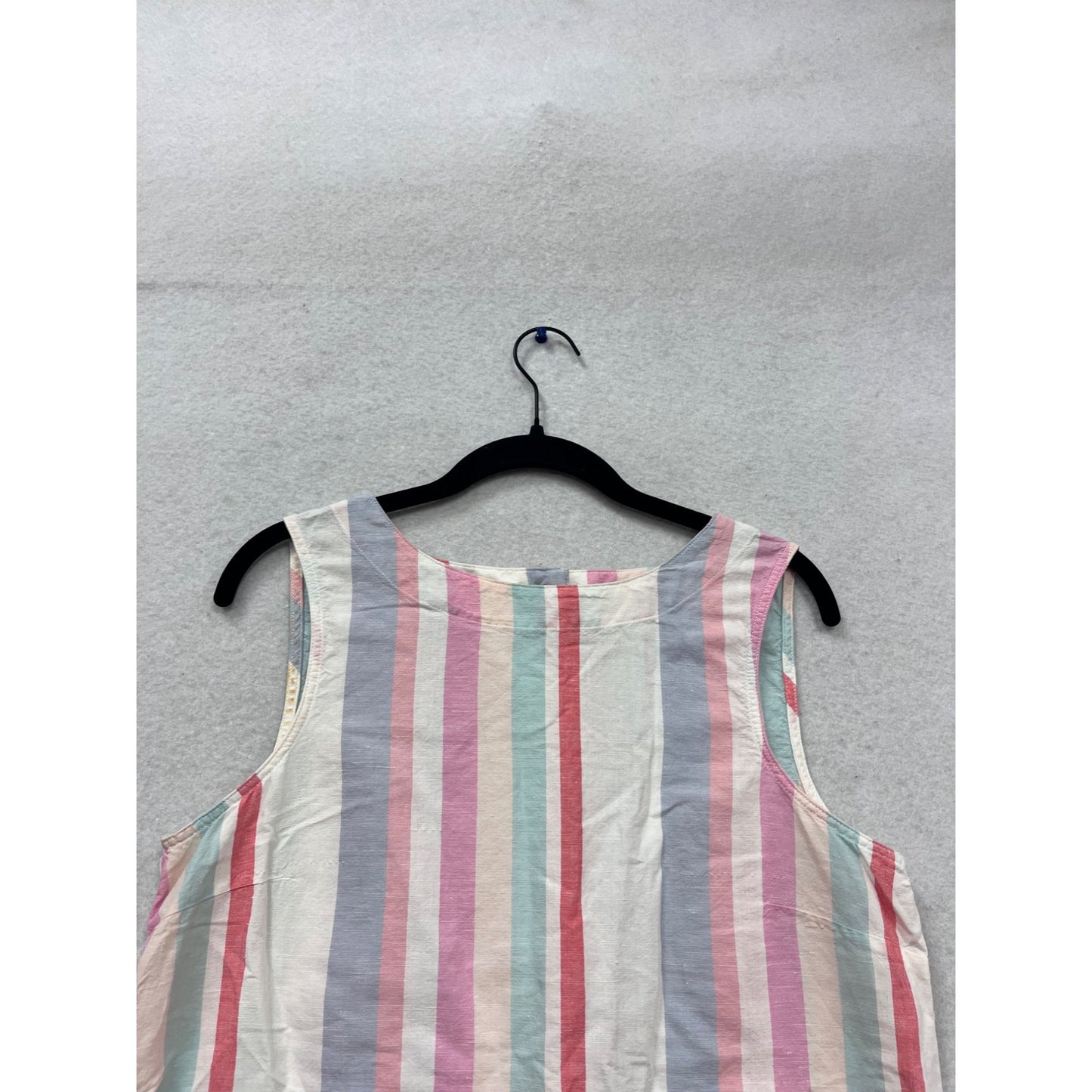 Ellen Tracy Multicolor Striped Sleeveless Linen Top Size L #654A