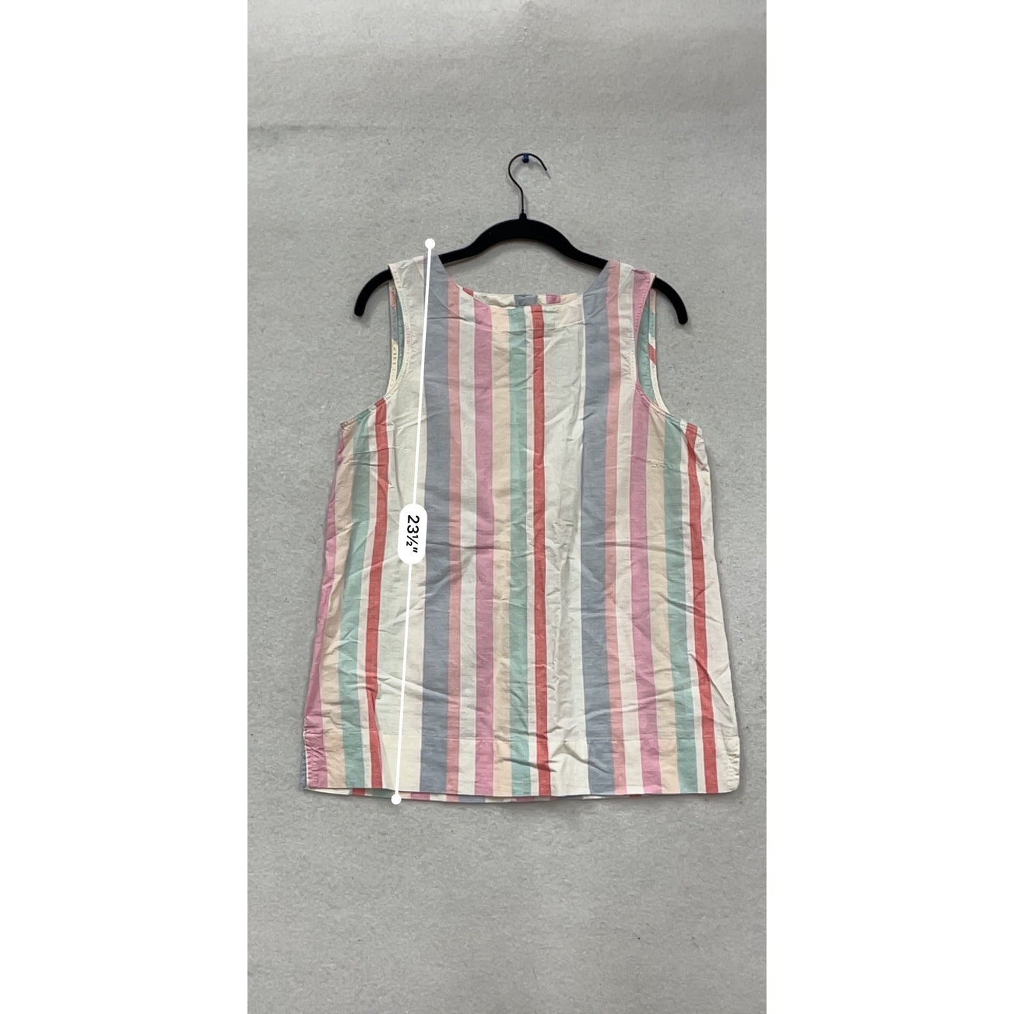 Ellen Tracy Multicolor Striped Sleeveless Linen Top Size L #654A