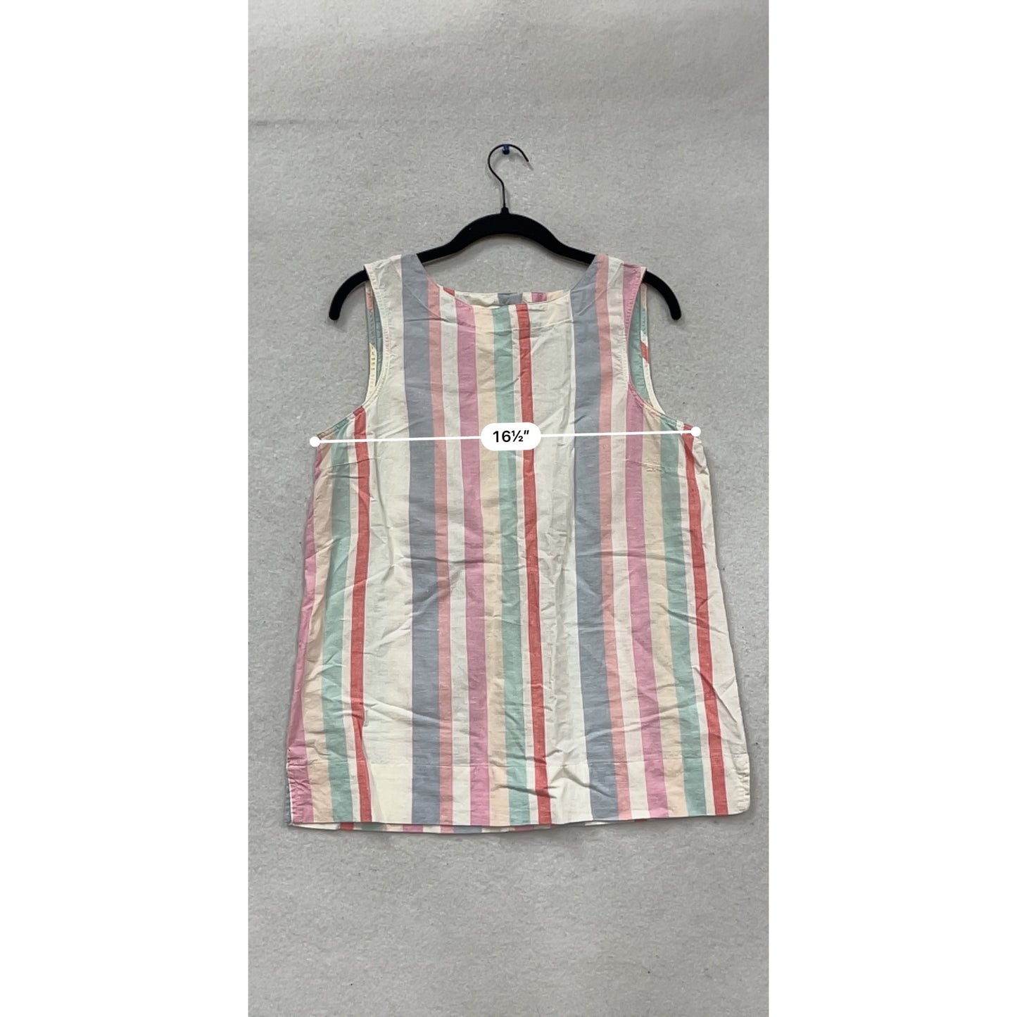 Ellen Tracy Multicolor Striped Sleeveless Linen Top Size L #654A