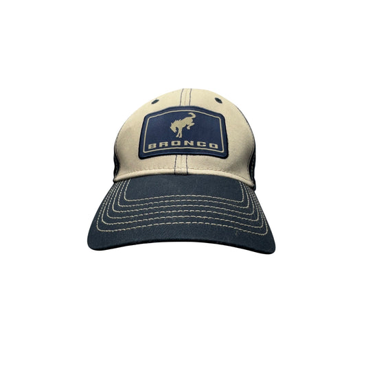 Bronco Beige & Navy Blue Adjustable Snapback Cap By K3 Headwear #7851