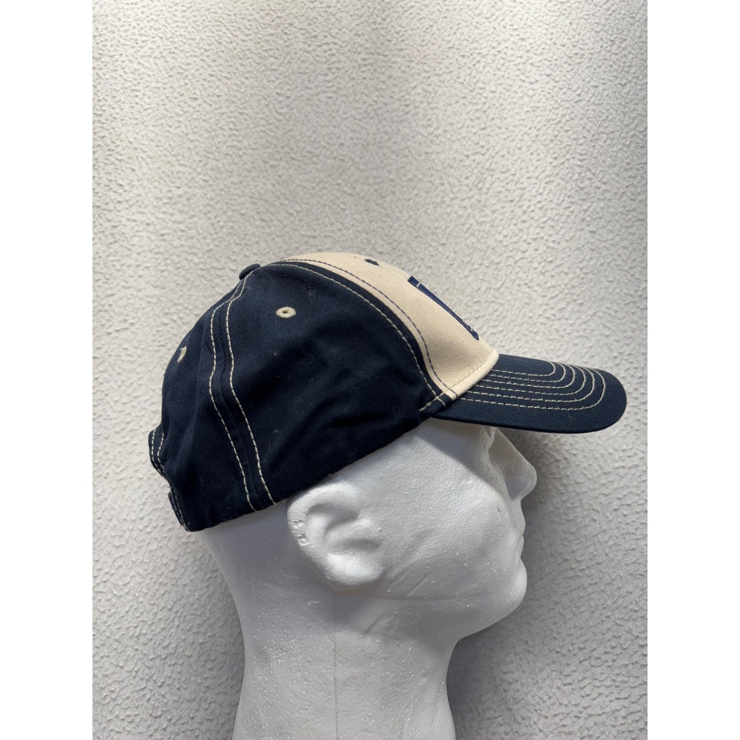 Bronco Beige & Navy Blue Adjustable Snapback Cap By K3 Headwear #7851