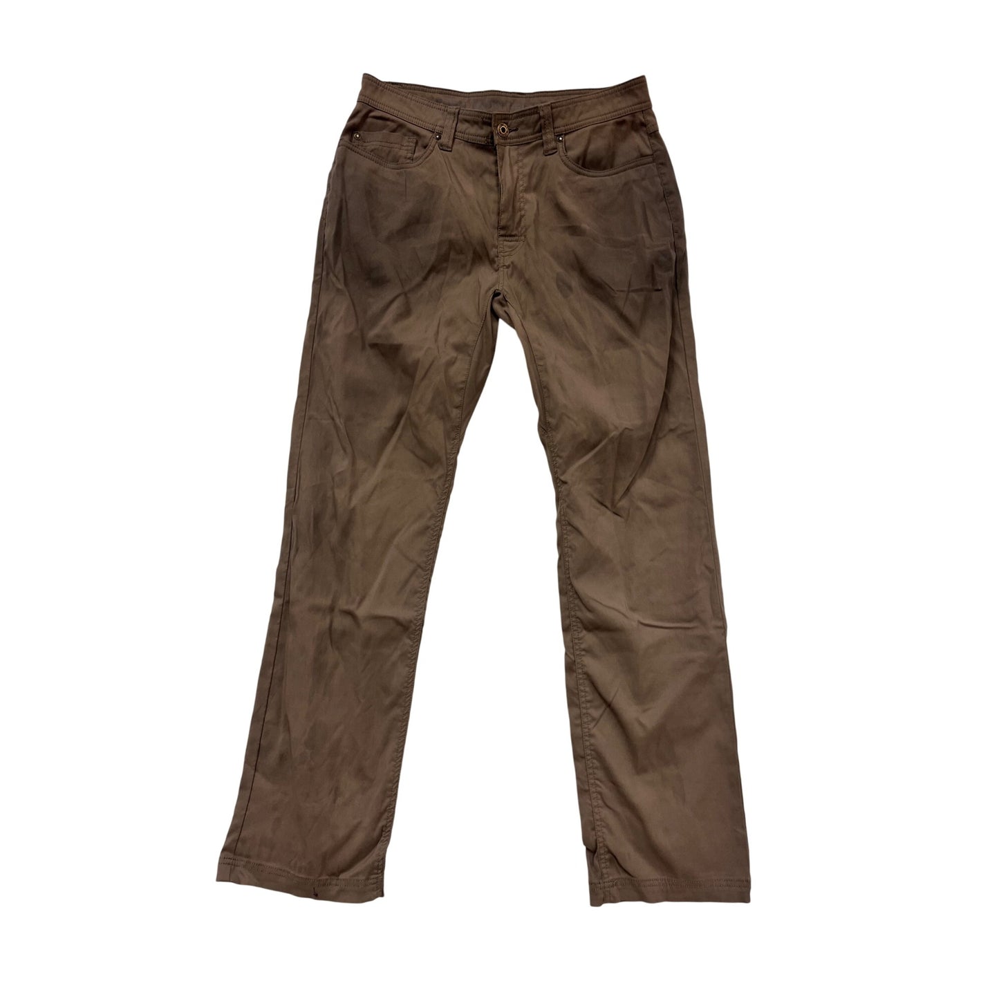 PrAna Mens Khaki Brown Pants 33W X 32L Slim Fit #946A