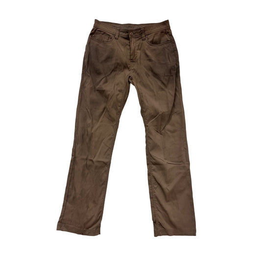 PrAna Mens Khaki Brown Pants 33W X 32L Slim Fit #946A