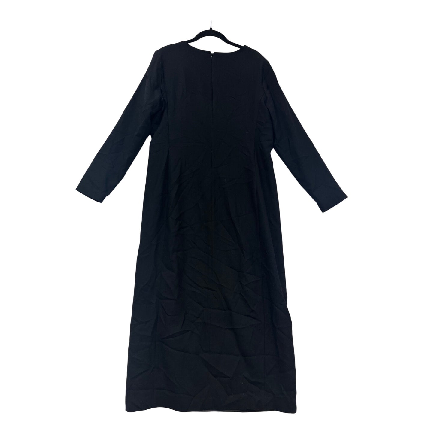 J.G. Hook Womens Long Black Wool Dress Size 14 #533A