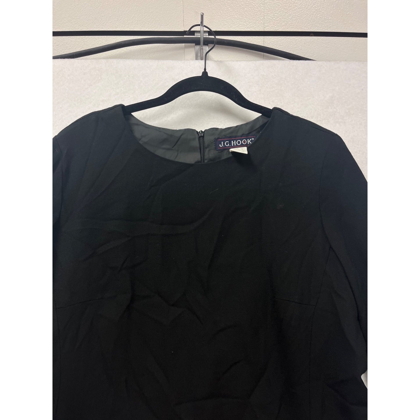 J.G. Hook Womens Long Black Wool Dress Size 14 #533A