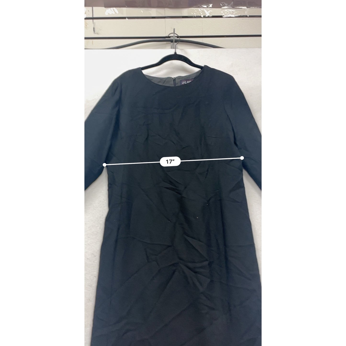 J.G. Hook Womens Long Black Wool Dress Size 14 #533A