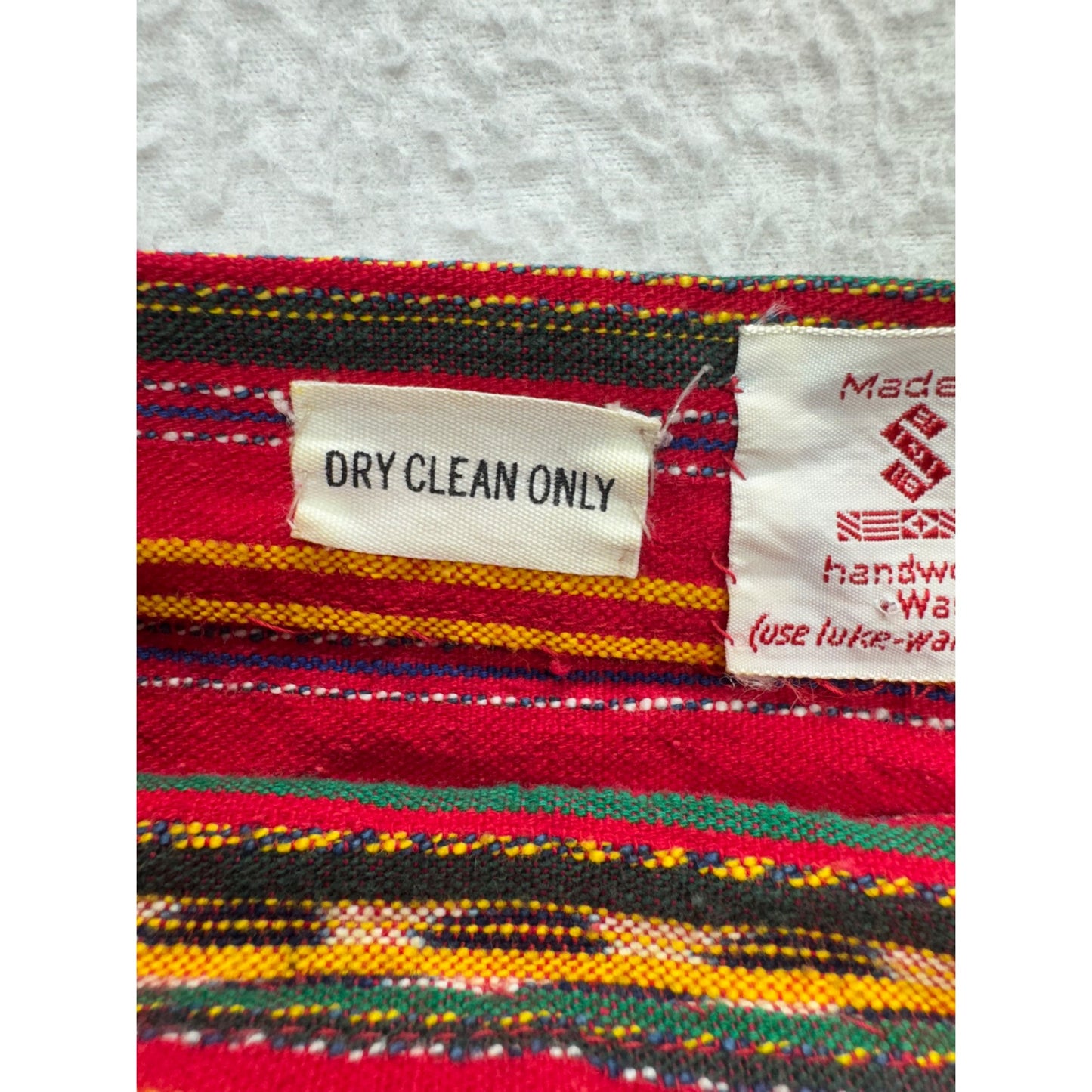 Handwoven Guatemalan Cotton Tunic With Fringe Hem & Waist Tie 84B