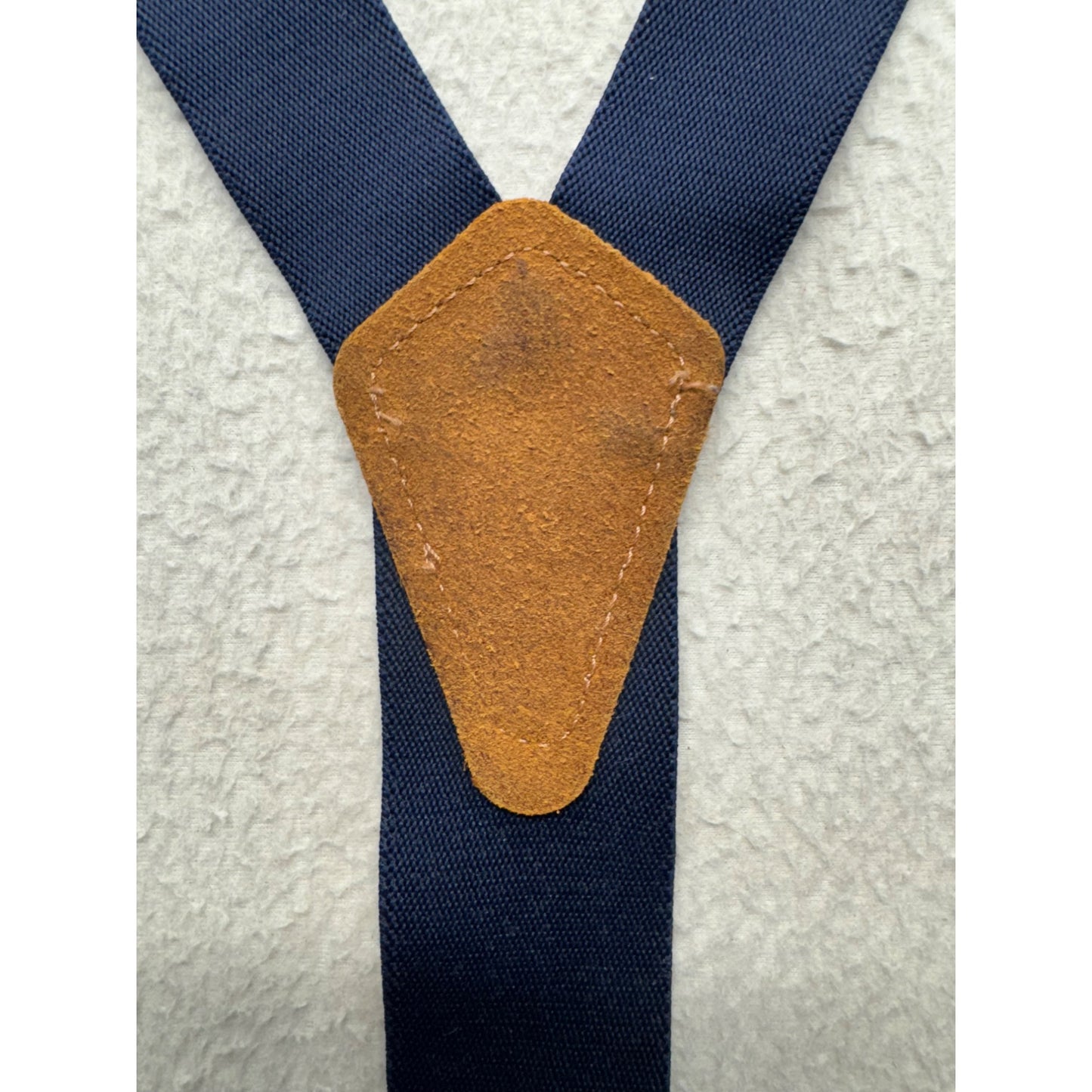 Dickies Navy Blue Perry Suspenders With Leather Patch And Clip Attachments #9384