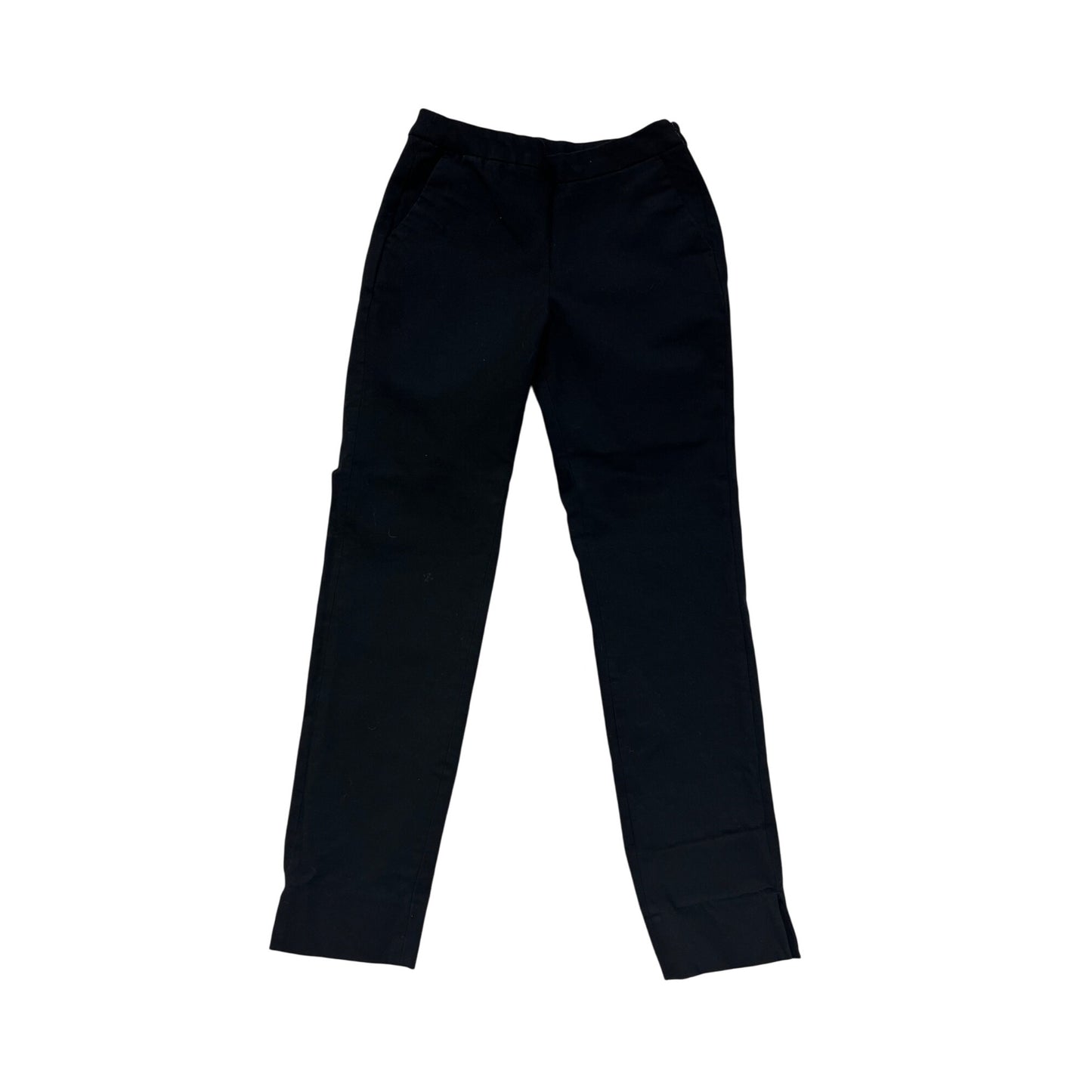 Brooks Brothers Red Fleece Womens Slim Black Cotton Blend Pants Size 0 #8925