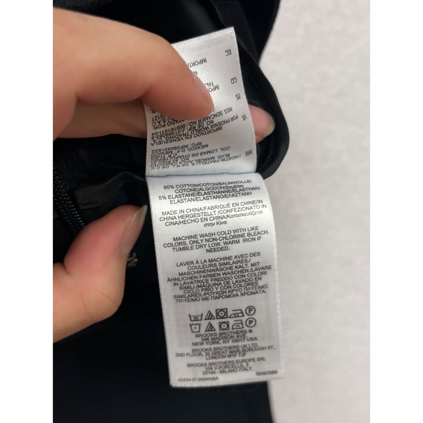 Brooks Brothers Red Fleece Womens Slim Black Cotton Blend Pants Size 0 #8925