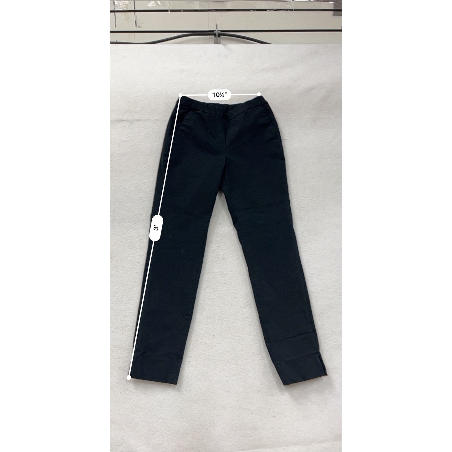 Brooks Brothers Red Fleece Womens Slim Black Cotton Blend Pants Size 0 #8925