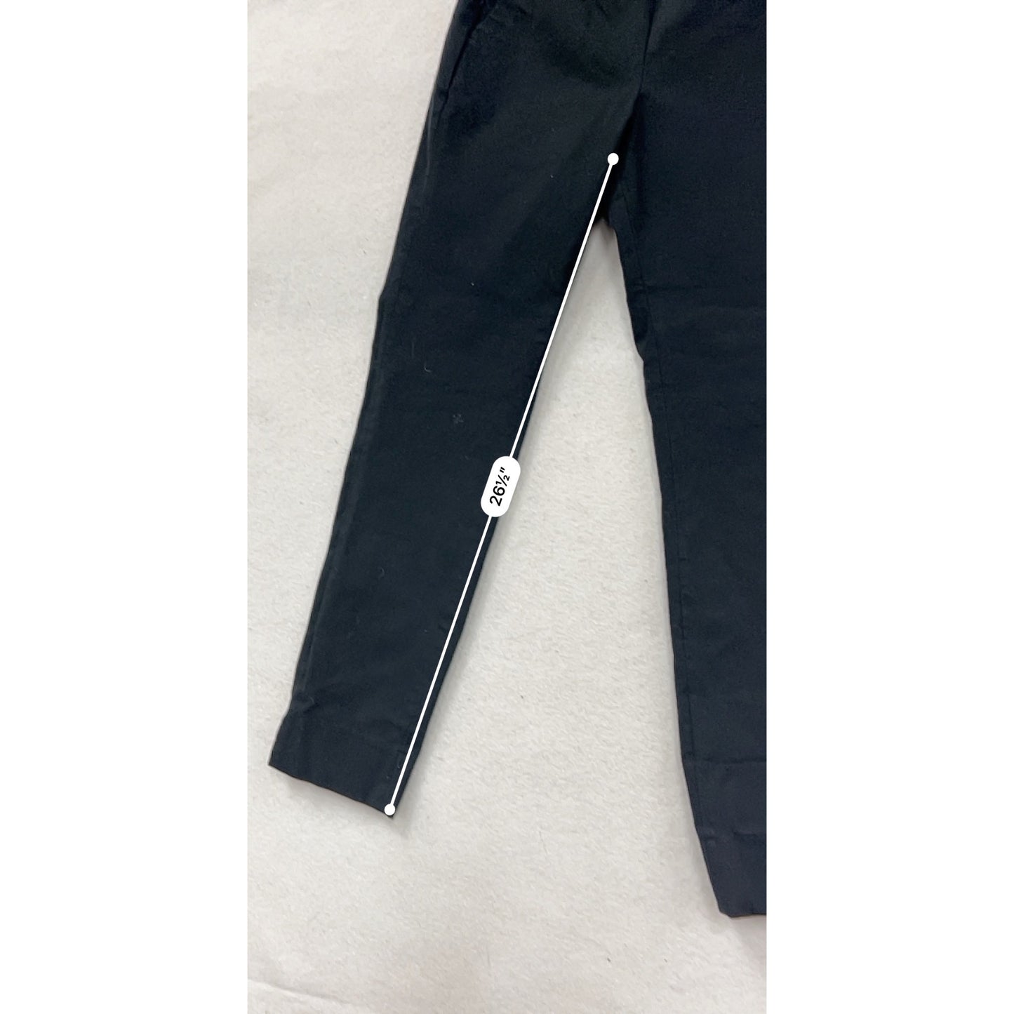 Brooks Brothers Red Fleece Womens Slim Black Cotton Blend Pants Size 0 #8925