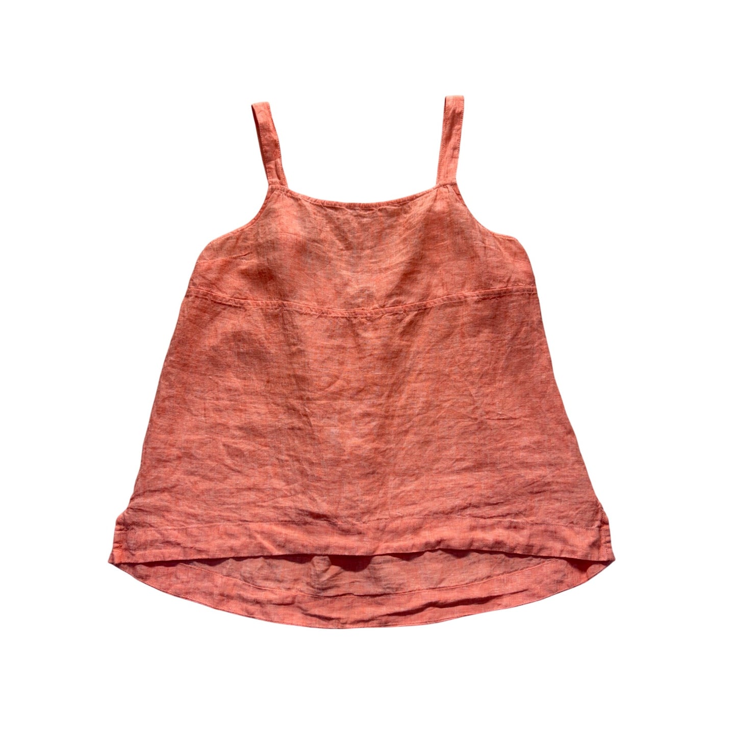 Athleta Coral Linen Tank Top Adjustable Straps Lightweight Large 25”  #9732