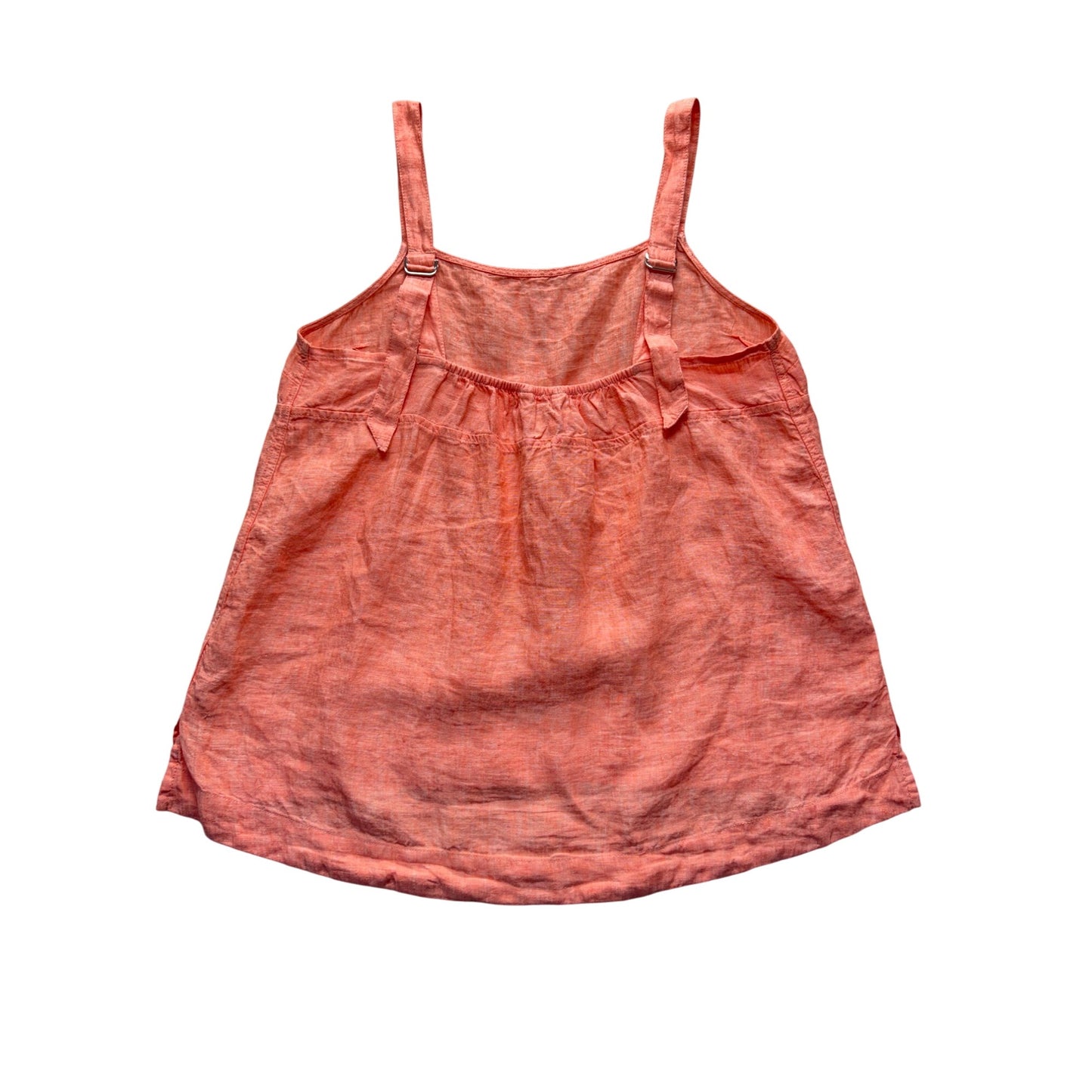 Athleta Coral Linen Tank Top Adjustable Straps Lightweight Large 25”  #9732