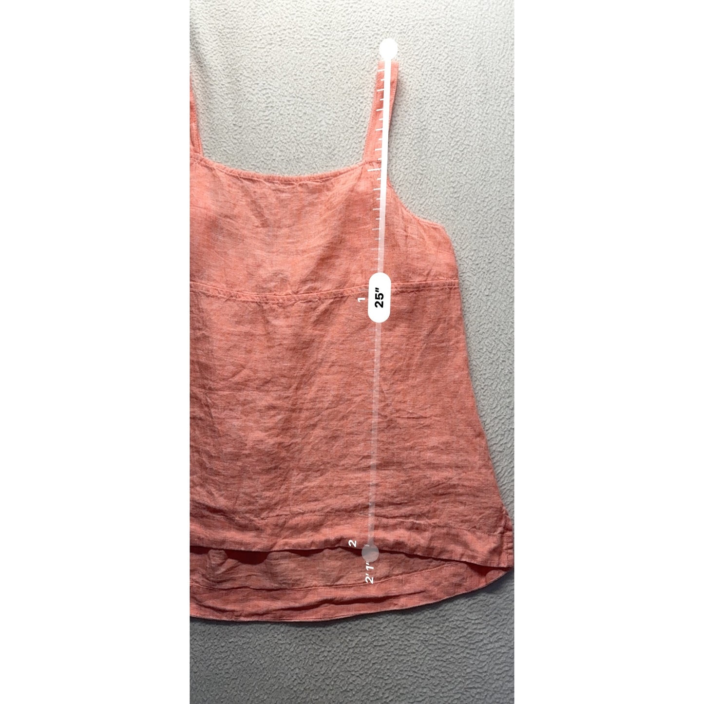 Athleta Coral Linen Tank Top Adjustable Straps Lightweight Large 25”  #9732