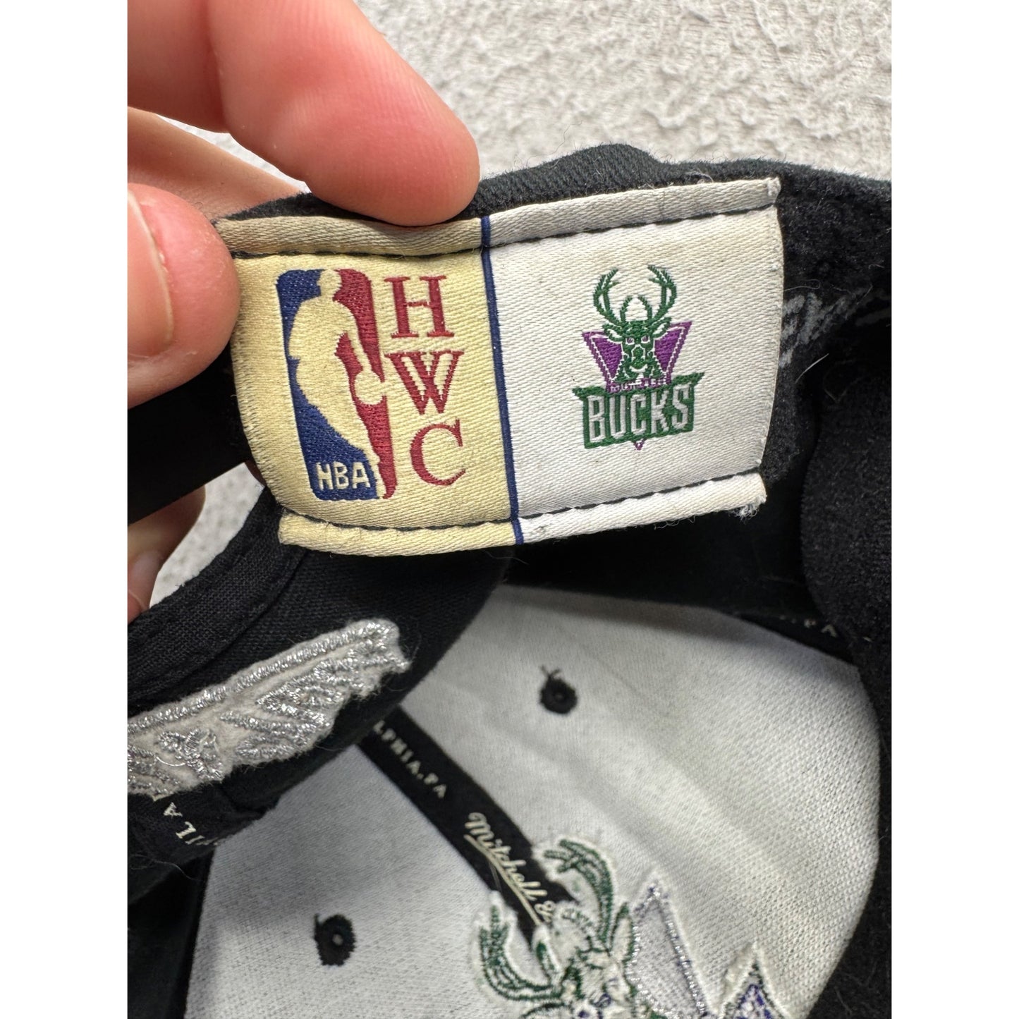 Mitchell & Ness Milwaukee Bucks HWC Snapback Hat Black Embroidered #9760