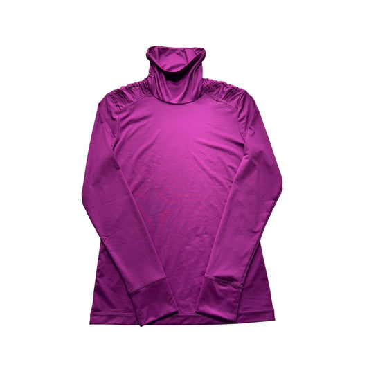 *NWT* Athleta Purple Ruched Shoulder Mock Neck Long Sleeve Top #9156