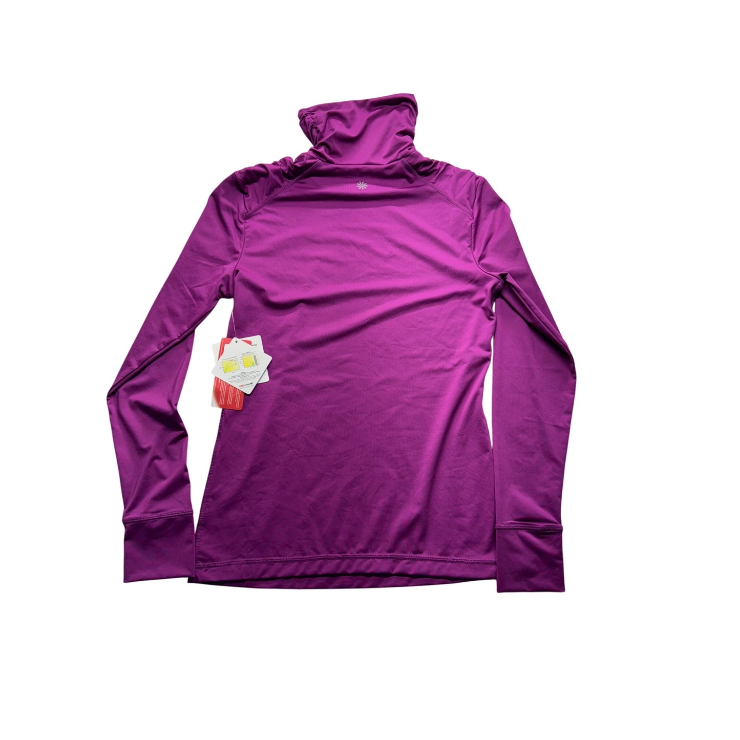 *NWT* Athleta Purple Ruched Shoulder Mock Neck Long Sleeve Top #9156