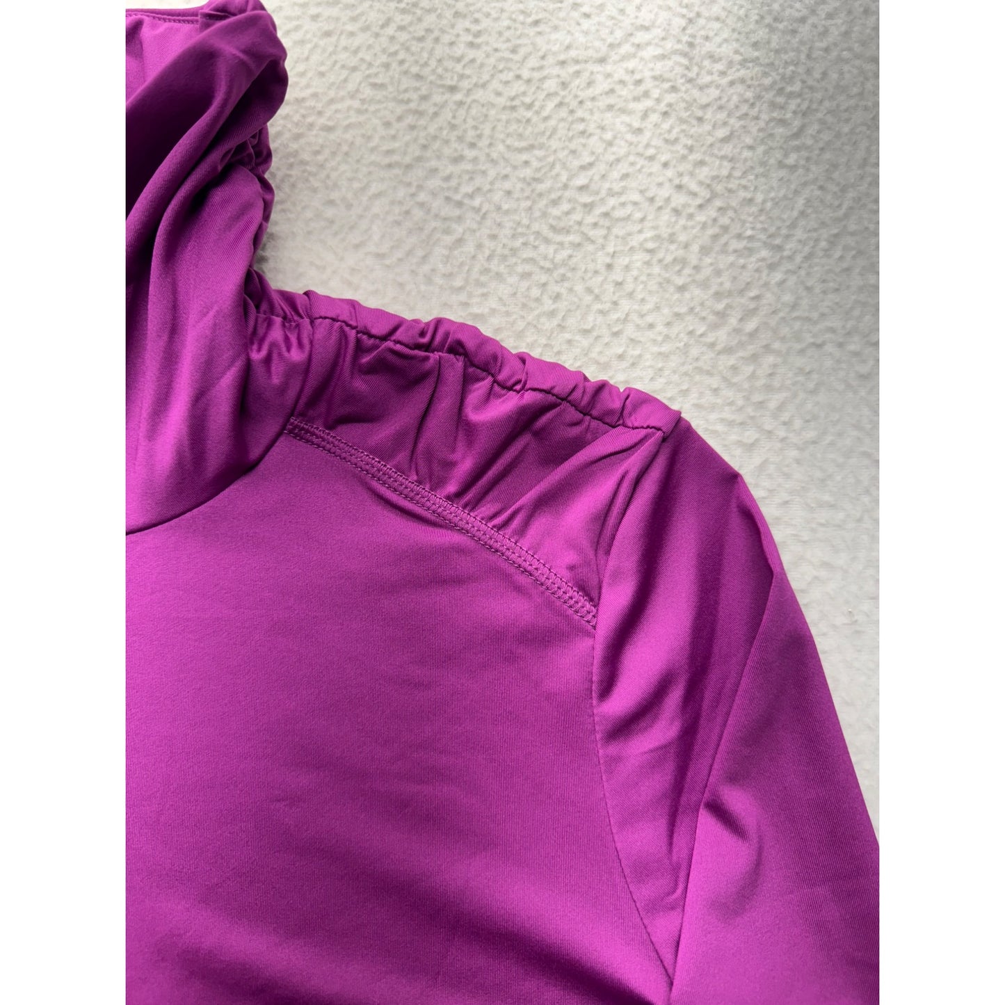 *NWT* Athleta Purple Ruched Shoulder Mock Neck Long Sleeve Top #9156