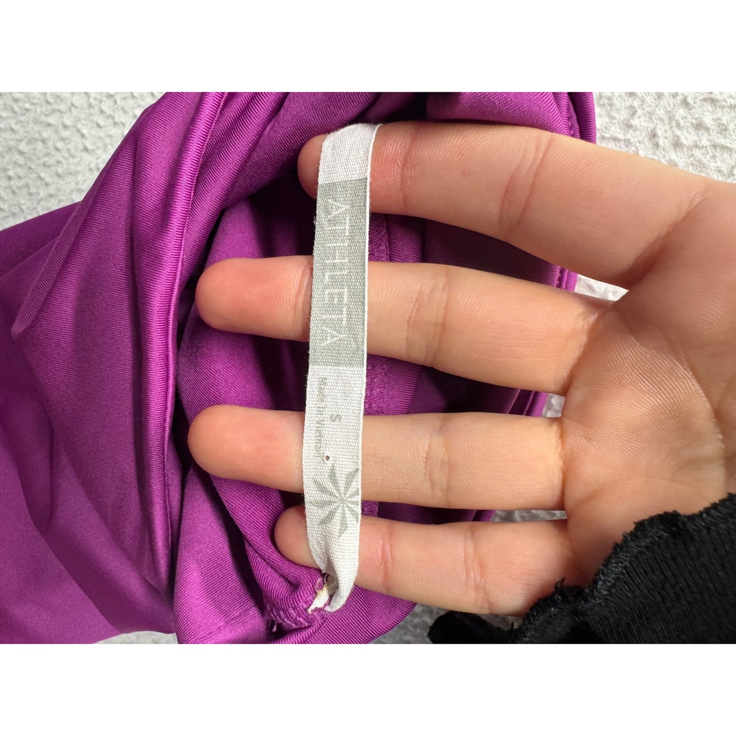 *NWT* Athleta Purple Ruched Shoulder Mock Neck Long Sleeve Top #9156