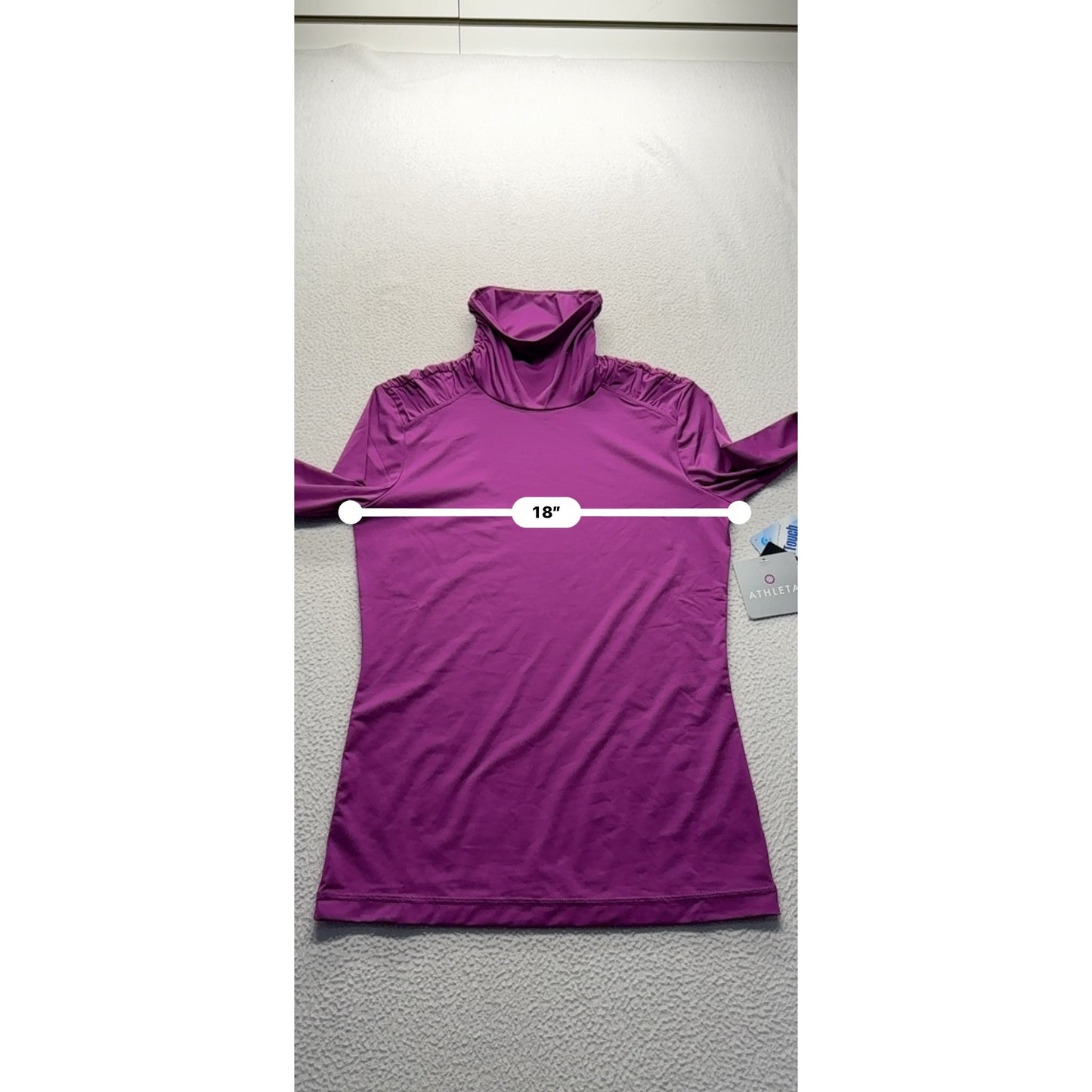 *NWT* Athleta Purple Ruched Shoulder Mock Neck Long Sleeve Top #9156